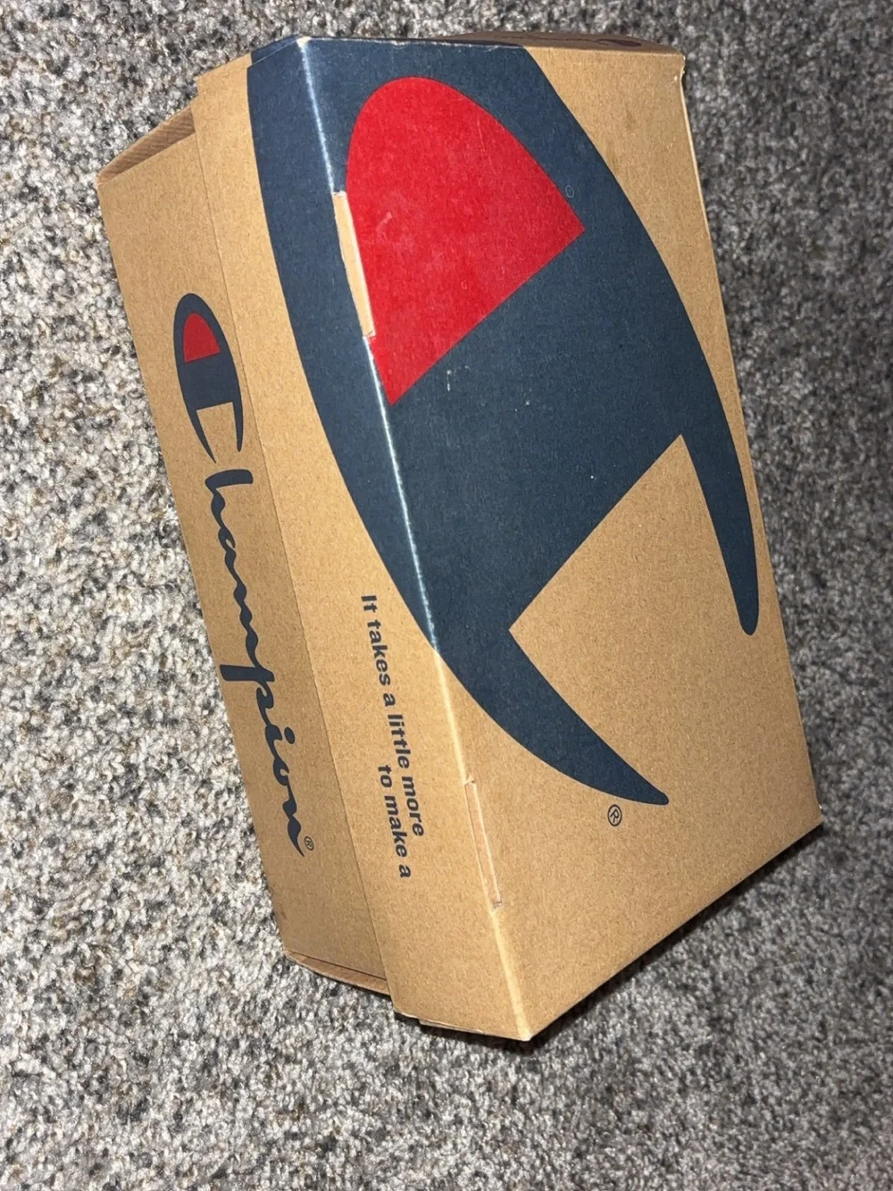 Champion Red Plush Logo Slippers
